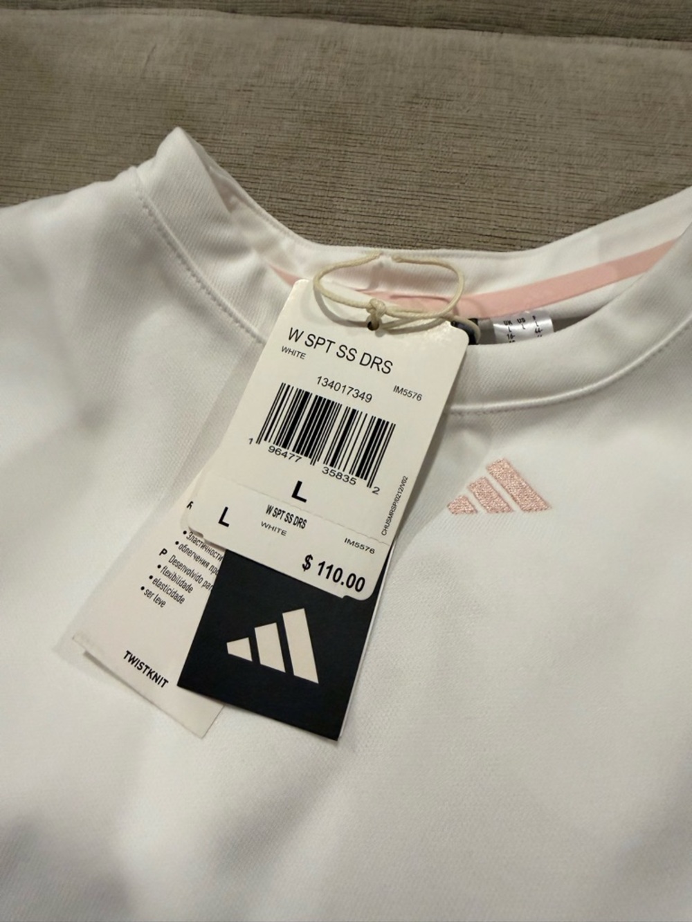 adidas White Dress with Pink Side Panels - Picture 4 of 4